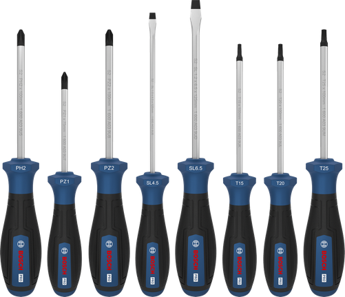 Set Obeng Bosch PRO 8 buah dengan poros S2.